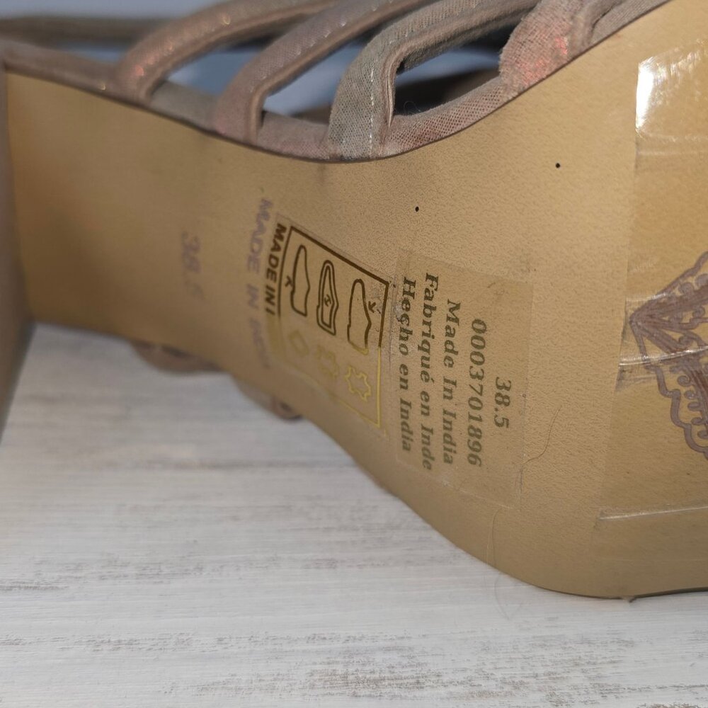 Free People Collette Cinched Rainbow Iridescent Blocked Heels, 8 (US), 38.5 NWOB - Picture 11 of 11